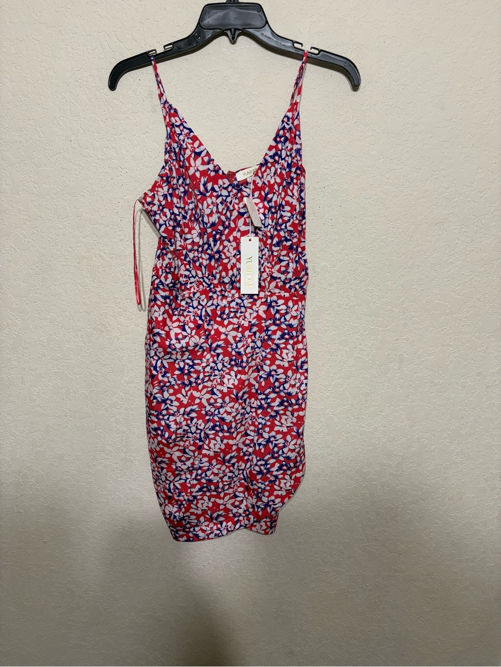 Yumi Kim Red Floral Spaghetti-Strap Mini Dress